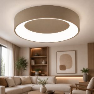 Plafoniera 60 cm moderna sabbia bagnata anello led 36w cct 3000k 4000k per soggiorno