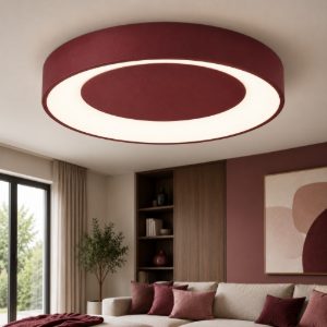 Plafoniera da soffitto 80 cm moderna bordeaux ad anello led 96w cct 3000k 4000k