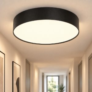 Plafoniera piccola tonda 22 cm nera led 3000k maytoni zon