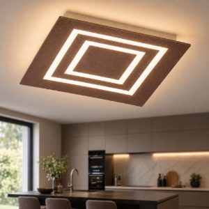 Plafoniera 35 cm oro rosato quadrata moderna led cct 3000k 4000k per camera da letto
