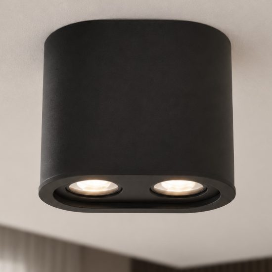 Plafoniera a faretti da soffitto nero led 20w 3000k dimmerabile stilnovo colonna