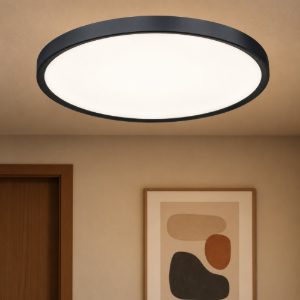 Gea luce slim plafoniera led 24w cct 3000k 4000k 6000k moderna rotonda nera