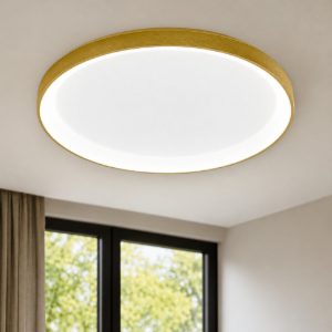 Gea luce krizia plafoniera led 50w 3000k moderna rotonda oro spazzolato