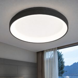 Gea luce krizia plafoniera led 30w 3000k moderna rotonda nero satinato