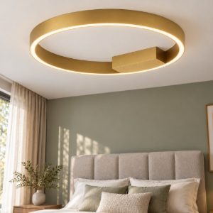Maytoni rim plafoniera led 24w cct 2600k 3500k dimmerabile per camera da letto moderna ottone