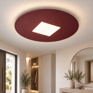 Plafoniera tonda moderna bordeaux led 16w cct 3000k 4000k 28cm