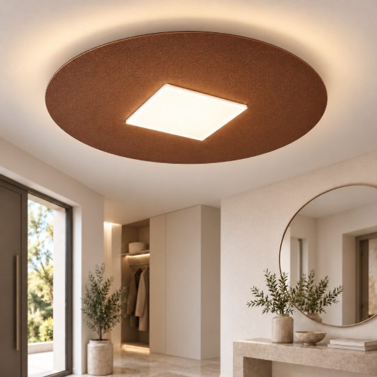 Plafoniera led 16w cct 3000k 4000k moderna tonda rame opaco per ingresso