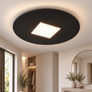 Plafoniera moderna per ingresso tonda nera led 16w cct 3000k 4000k 28cm