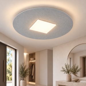 Plafoniera led 16w cct 3000k 4000k moderna grigio perla per ingresso
