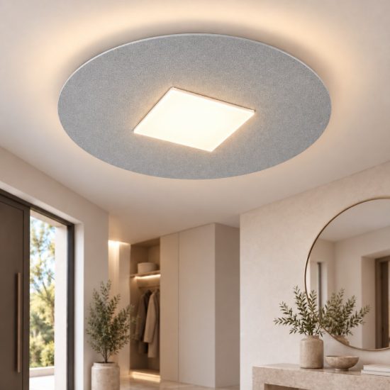 Plafoniera led 16w cct 3000k 4000k moderna grigio perla per ingresso