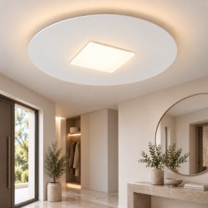 Plafoniera led 16w cct 3000k 4000k 28cm moderna tonda bianca per ingresso