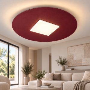 Plafoniera led 26w cct 3000k 4000k 50cm tonda moderna bordeaux