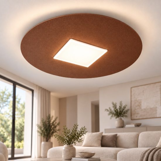 Plafoniera led 26w cct 3000k 4000k 50cm moderna tonda rame opaco