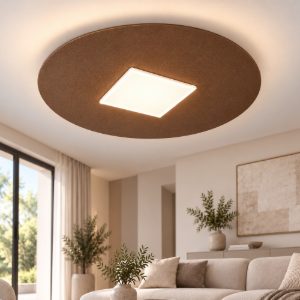 Plafoniera led 26w cct 3000k 4000k 50cm moderna per soggiorno tonda ruggine