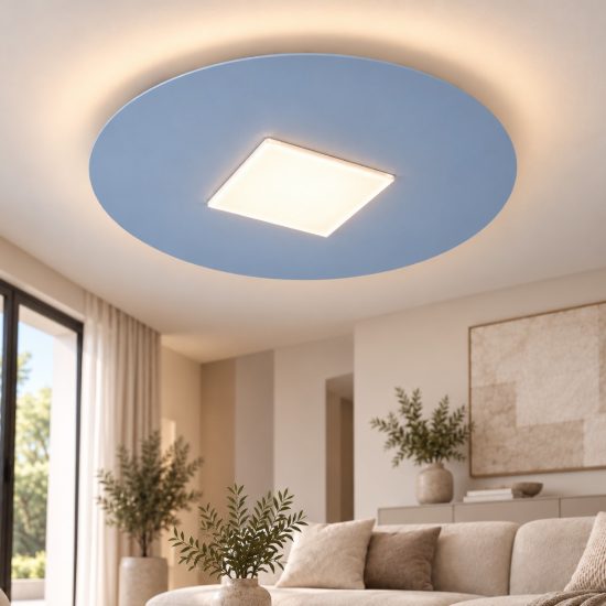 Plafoniera moderna tonda carta da zucchero led 26w cct 3000k 4000k 50cm