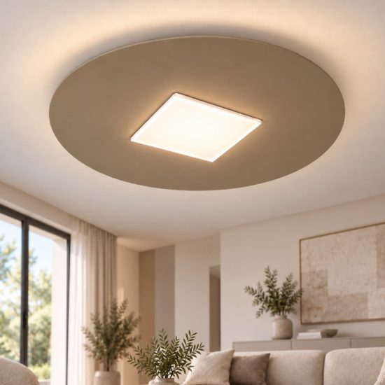 Plafoniera led 26w cct 3000k 4000k moderna per soggiorno tonda sabbia bagnata