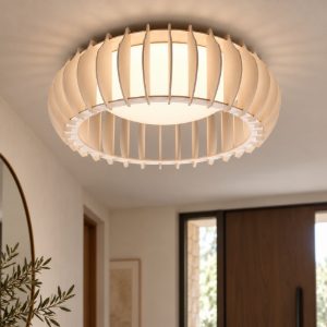 Plafoniera led 16.5w 3000k dimmerabile bianco legno