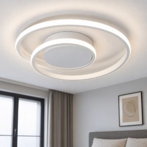 Plafoniera camera da letto led 22w 3000k bianca dimmerabile