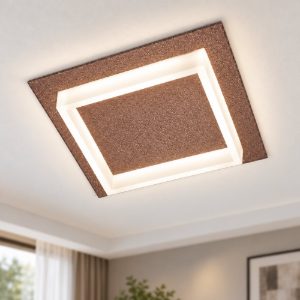 Plafoniera led 28w cct 3000k 4000k moderna quadrata oro rosato per soggiorno