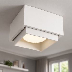 Sforzin syme plafoniera quadrata da soffitto bianca