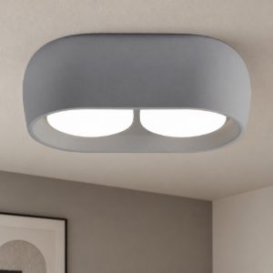 Plafoniera ovale da cucina sforzin mysia grigia