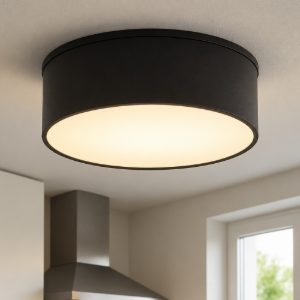 Plafoniera nera 12cm 3000k led 12w rotonda