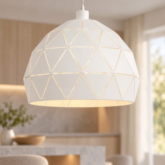 Eglo roccaforte lampadario a sospensione 30cm per cucina moderno bianco