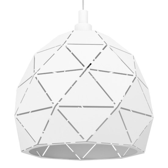 Eglo roccaforte lampadario a sospensione 30cm per cucina moderno bianco