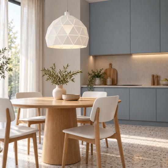 Eglo roccaforte lampadario a sospensione 40cm per cucina moderno bianco