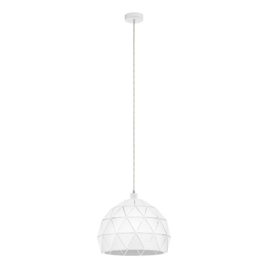 Eglo roccaforte lampadario a sospensione 40cm per cucina moderno bianco