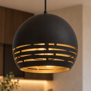 Eglo camastra lampada a sospensione 22,5cm per cucina moderna nero e oro