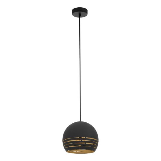 Eglo camastra lampada a sospensione 22,5cm per cucina moderna nero e oro
