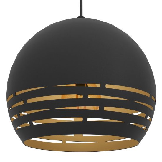 Eglo camastra lampada a sospensione 22,5cm per cucina moderna nero e oro