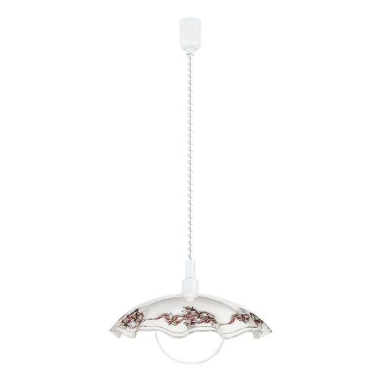 Eglo vetro lampadario 42cm per cucina classico con vetro decorato bianco lilla e nero