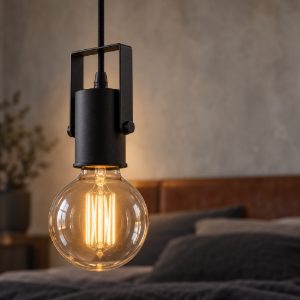 Eglo calari lampada a sospensione 10,5cm per camera da letto industriale nera