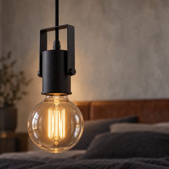 Eglo calari lampada a sospensione 10,5cm per camera da letto industriale nera