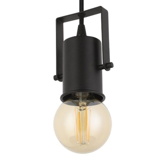 Eglo calari lampada a sospensione 10,5cm per camera da letto industriale nera