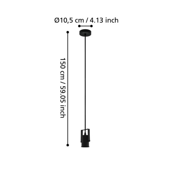 Eglo calari lampada a sospensione 10,5cm per camera da letto industriale nera
