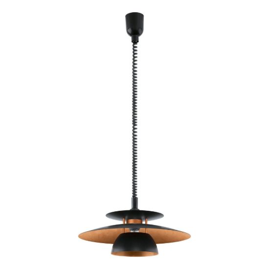 Eglo brenda lampadario a sospensione 43cm per cucina moderno nero e rame