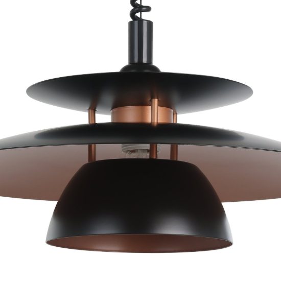 Eglo brenda lampadario a sospensione 43cm per cucina moderno nero e rame