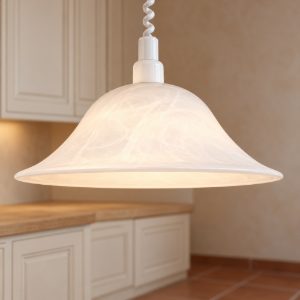 Eglo alessandra lampadario a sospensione 38cm per cucina moderno con vetro bianco