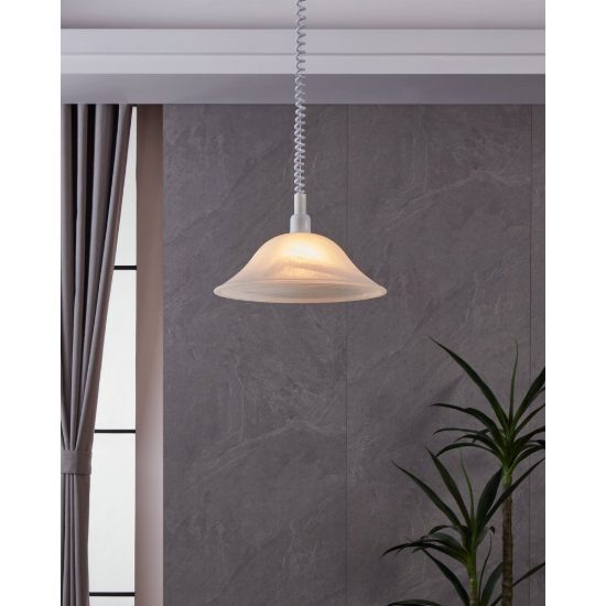 Eglo alessandra lampadario a sospensione 38cm per cucina moderno con vetro bianco