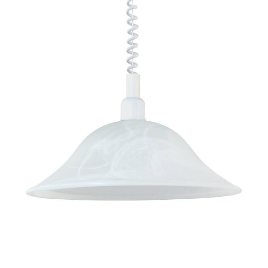 Eglo alessandra lampadario a sospensione 38cm per cucina moderno con vetro bianco