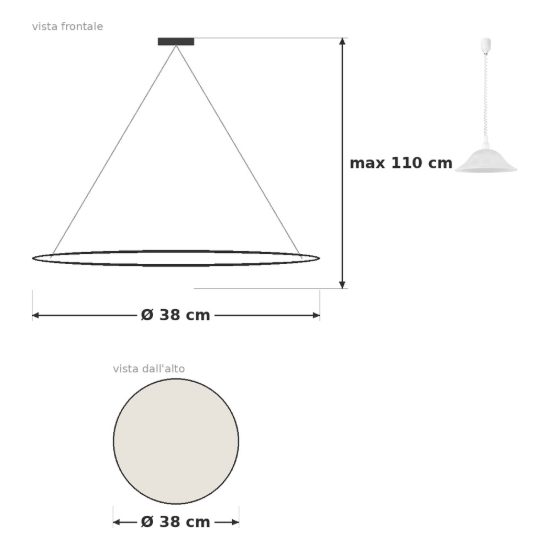 Eglo alessandra lampadario a sospensione 38cm per cucina moderno con vetro bianco