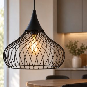 Eglo staverton lampadario a sospensione 36,5cm per ingresso industriale nero
