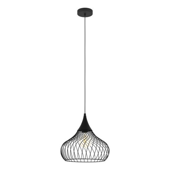 Eglo staverton lampadario a sospensione 36,5cm per ingresso industriale nero