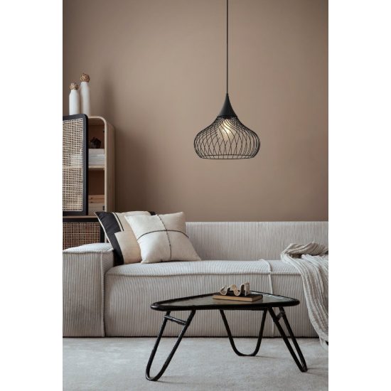 Eglo staverton lampadario a sospensione 36,5cm per ingresso industriale nero