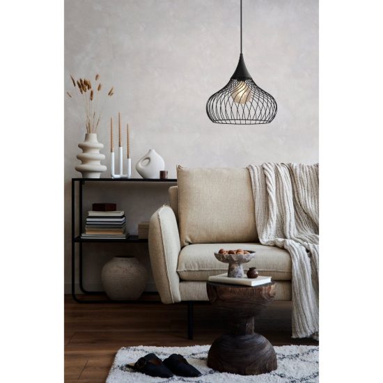 Eglo staverton lampadario a sospensione 36,5cm per ingresso industriale nero