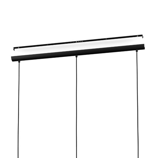 Eglo vernham lampadario a sospensione 3 luci 114,5cm per cucina industriale nero con vetri fumé