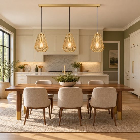 Eglo stype lampadario a sospensione 3 luci 96cm per cucina moderno oro